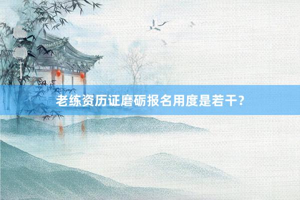 老练资历证磨砺报名用度是若干？
