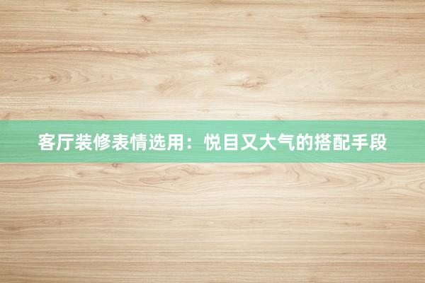 客厅装修表情选用：悦目又大气的搭配手段